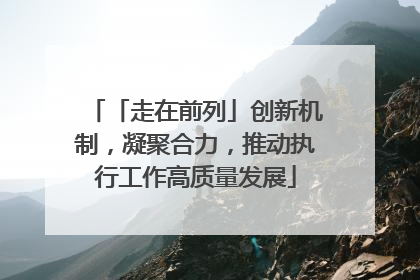 「走在前列」创新机制，凝聚合力，推动执行工作高质量发展