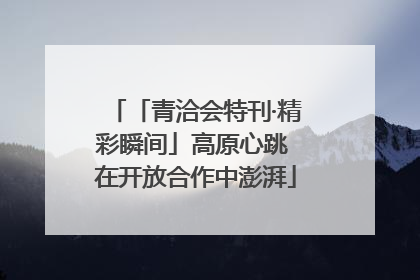 「青洽会特刊·精彩瞬间」高原心跳 在开放合作中澎湃
