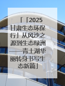 「2025甘肃生态环保行」从风沙之源到生态绿洲——青土湖华丽转身书写生态新篇