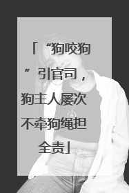 “狗咬狗”引官司，狗主人屡次不牵狗绳担全责