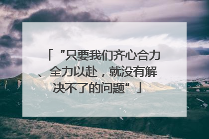“只要我们齐心合力、全力以赴，就没有解决不了的问题”