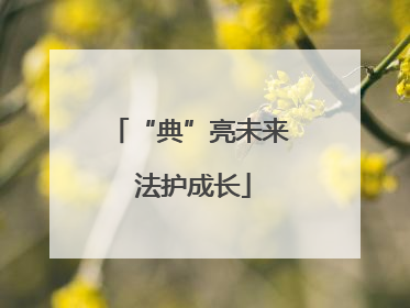 “典”亮未来 法护成长