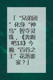 “兄弟团”化身“神鸟”智夺灵珠，《奔跑吧13》今晚“百谷之王”花落谁家？