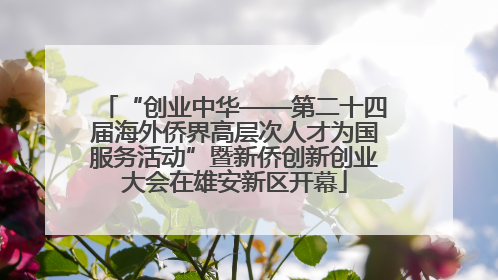 “创业中华——第二十四届海外侨界高层次人才为国服务活动”暨新侨创新创业大会在雄安新区开幕