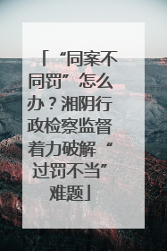 “同案不同罚”怎么办？湘阴行政检察监督着力破解“过罚不当”难题