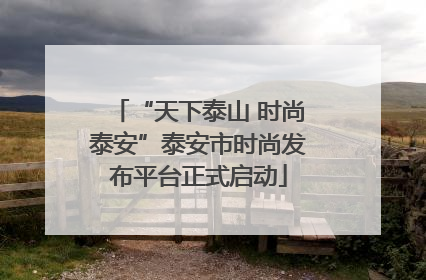 “天下泰山 时尚泰安”泰安市时尚发布平台正式启动