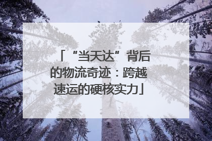 “当天达”背后的物流奇迹：跨越速运的硬核实力
