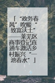 “政务春风”吹暖“致富沃土”——莱芜区商事登记直通车激活乡村振兴“一池春水”