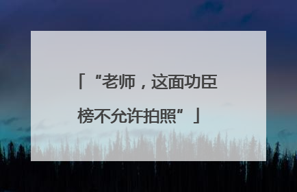 “老师，这面功臣榜不允许拍照”