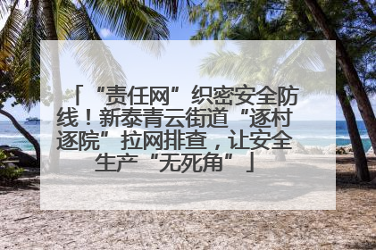 “责任网”织密安全防线！新泰青云街道“逐村逐院”拉网排查，让安全生产“无死角”