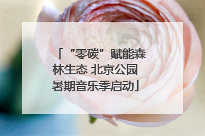 “零碳”赋能森林生态 北京公园暑期音乐季启动