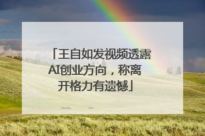 王自如发视频透露AI创业方向，称离开格力有遗憾