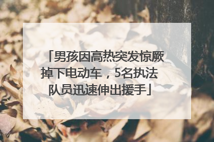 男孩因高热突发惊厥掉下电动车，5名执法队员迅速伸出援手