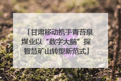 甘肃移动携手青苔泉煤业以“数字大脑”探智慧矿山转型新范式