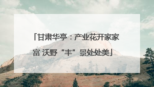 甘肃华亭：产业花开家家富 沃野“丰”景处处美