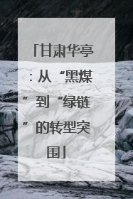 甘肃华亭：从“黑煤”到“绿链”的转型突围