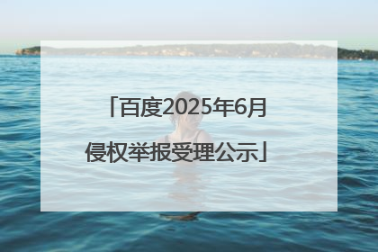 百度2025年6月侵权举报受理公示