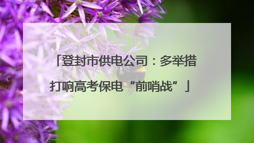 登封市供电公司：多举措打响高考保电“前哨战”
