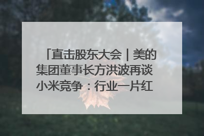 直击股东大会｜美的集团董事长方洪波再谈小米竞争：行业一片红海，打法已固定，无论谁胜都是消耗战