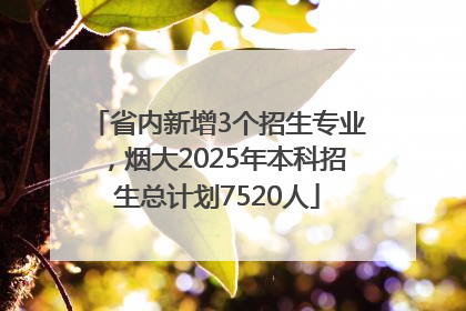 省内新增3个招生专业，烟大2025年本科招生总计划7520人
