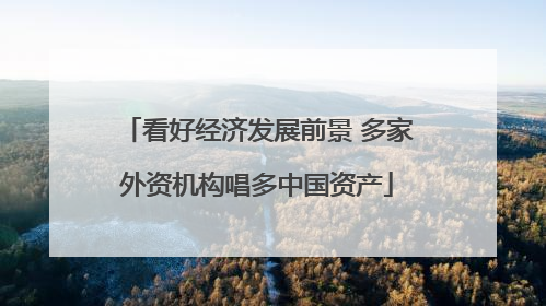 看好经济发展前景 多家外资机构唱多中国资产