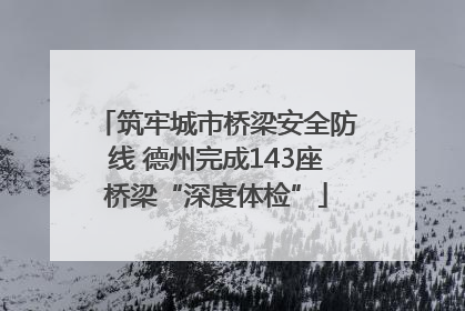 筑牢城市桥梁安全防线 德州完成143座桥梁“深度体检”