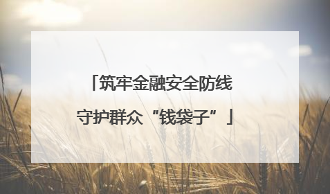 筑牢金融安全防线 守护群众“钱袋子”