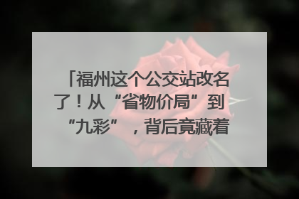 福州这个公交站改名了！从“省物价局”到“九彩”，背后竟藏着这么多故事！