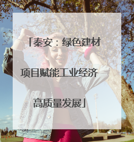 秦安：绿色建材项目赋能工业经济高质量发展
