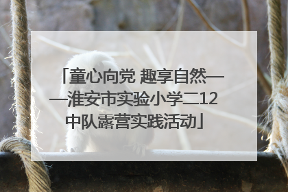 童心向党 趣享自然——淮安市实验小学二12中队露营实践活动
