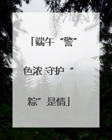 端午“警”色浓 守护“粽”是情