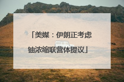 美媒：伊朗正考虑铀浓缩联营体提议