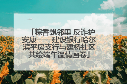 粽香飘邻里 反诈护安康——建设银行哈尔滨平房支行与建桥社区共绘端午温情画卷