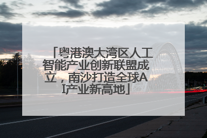 粤港澳大湾区人工智能产业创新联盟成立，南沙打造全球AI产业新高地