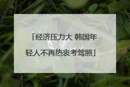 经济压力大 韩国年轻人不再热衷考驾照