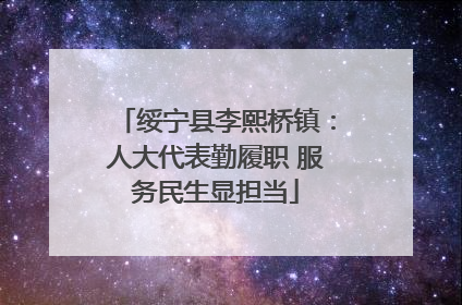 绥宁县李熙桥镇：人大代表勤履职 服务民生显担当