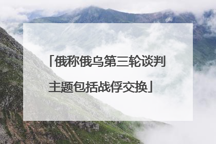 俄称俄乌第三轮谈判主题包括战俘交换