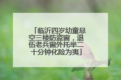 临沂四岁幼童悬空三楼防盗窗，退伍老兵窗外托举二十分钟化险为夷