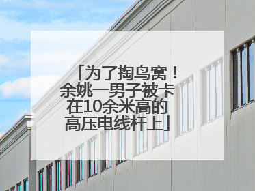 为了掏鸟窝！余姚一男子被卡在10余米高的高压电线杆上
