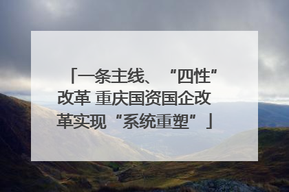 一条主线、“四性”改革 重庆国资国企改革实现“系统重塑”