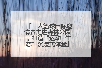 三人篮球国际邀请赛走进森林公园，打造“运动+生态”沉浸式体验