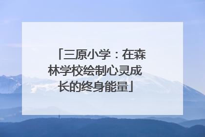 三原小学：在森林学校绘制心灵成长的终身能量
