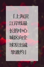 上海滨江岸线最长的中心城区向全球发出诚挚邀约