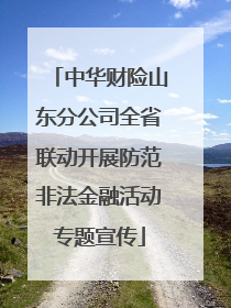 中华财险山东分公司全省联动开展防范非法金融活动专题宣传