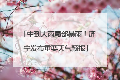 中到大雨局部暴雨！济宁发布重要天气预报