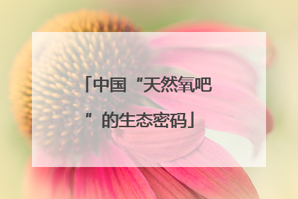 中国“天然氧吧”的生态密码