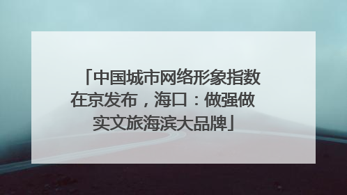 中国城市网络形象指数在京发布，海口：做强做实文旅海滨大品牌