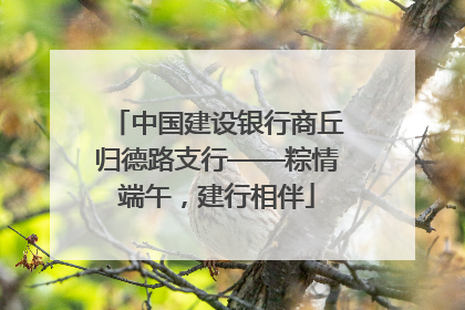 中国建设银行商丘归德路支行——粽情端午，建行相伴