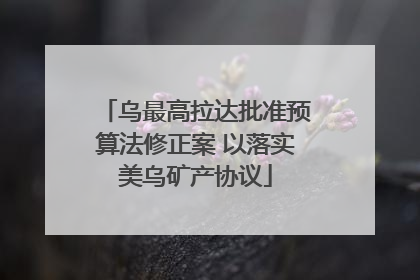 乌最高拉达批准预算法修正案 以落实美乌矿产协议