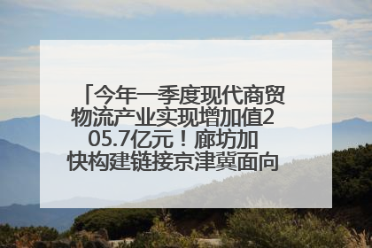 今年一季度现代商贸物流产业实现增加值205.7亿元！廊坊加快构建链接京津冀面向全世界的物流通道